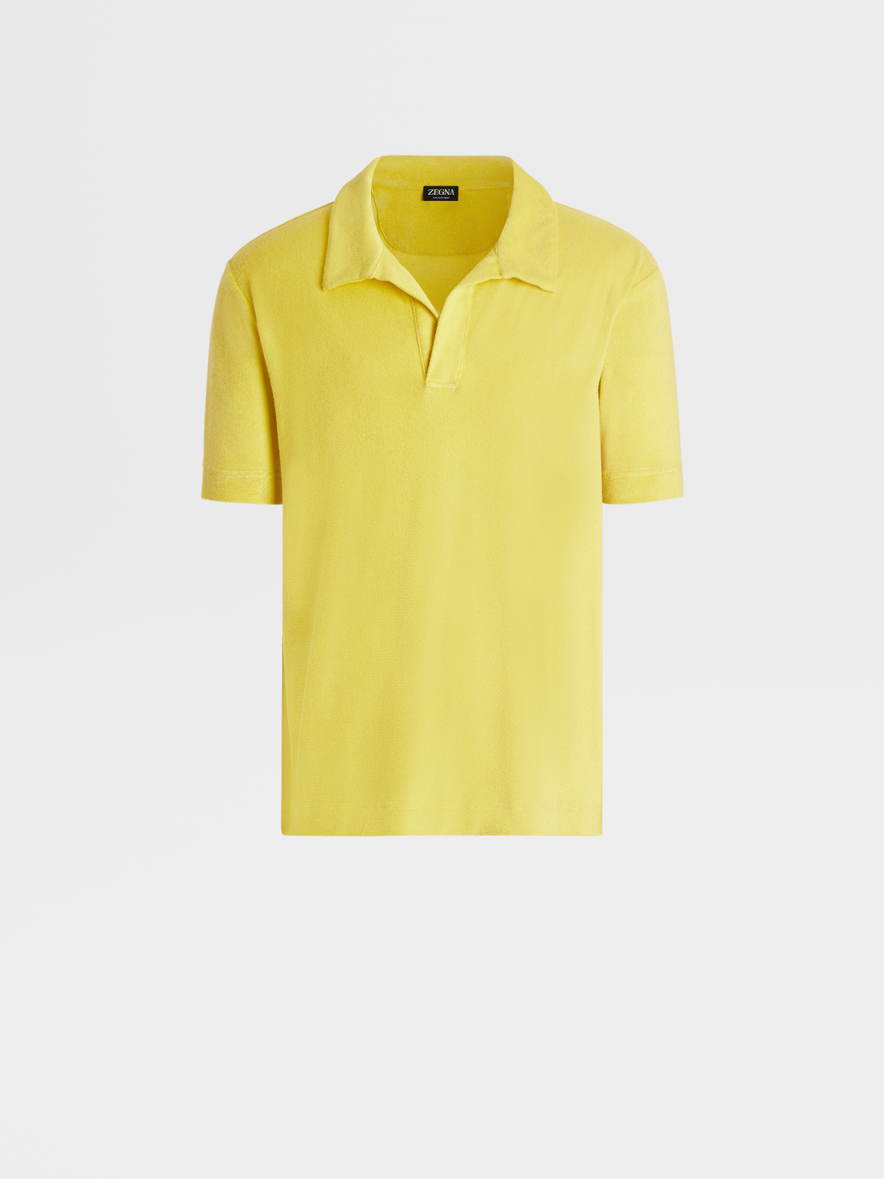 Yellow Cotton and Lyocell Blend Short-sleeve Polo